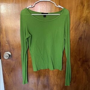 Express Vibrant Green Long Sleeve Blouse